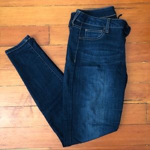 Dark blue wash skinny jeans